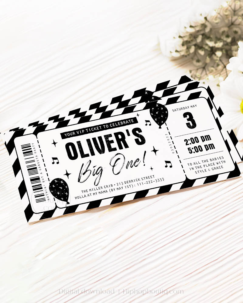 The Notorious Big One Birthday Invitation Ticket