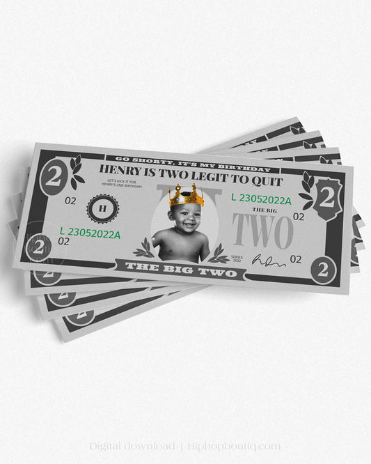 Two Legit To Quit 2nd Birthday Dollar Bill