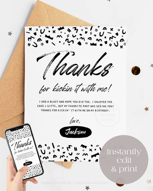 Thanks For Kicking It With Me Card Template