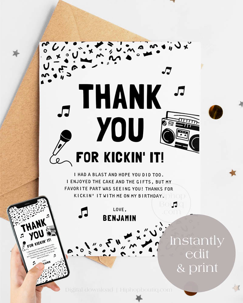 Thank You For Kicking It Editable Card Template