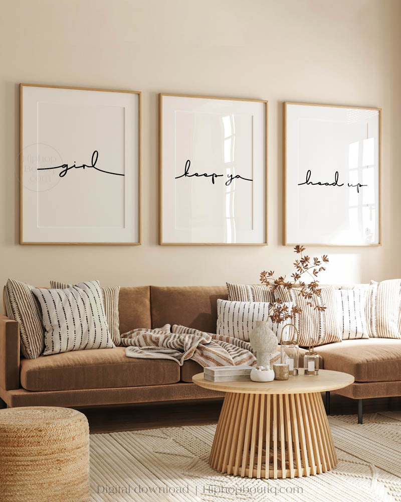 Girl Keep Ya Head Up Wall Art Set