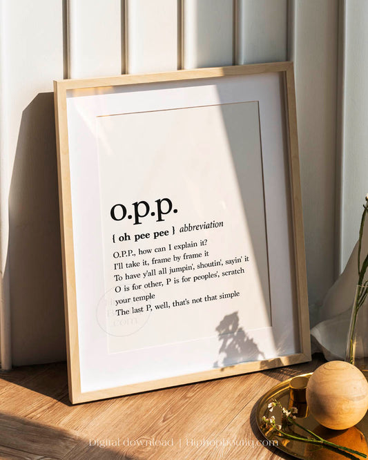 OPP Rap Definition Poster - HiphopBoutiq