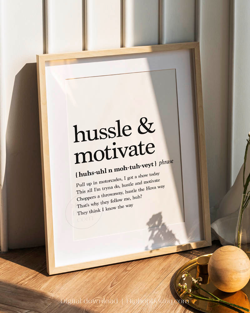 Hussle and MotivateDefinition Poster – HiphopBoutiq