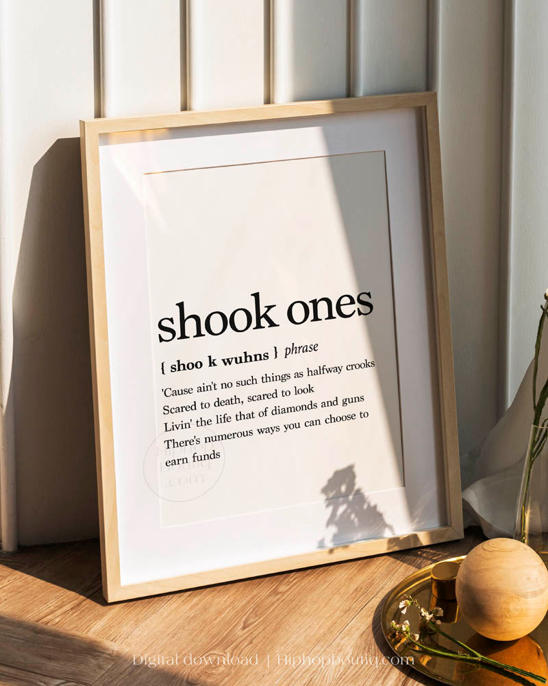 Shook Ones Rap Definition Poster - HiphopBoutiq