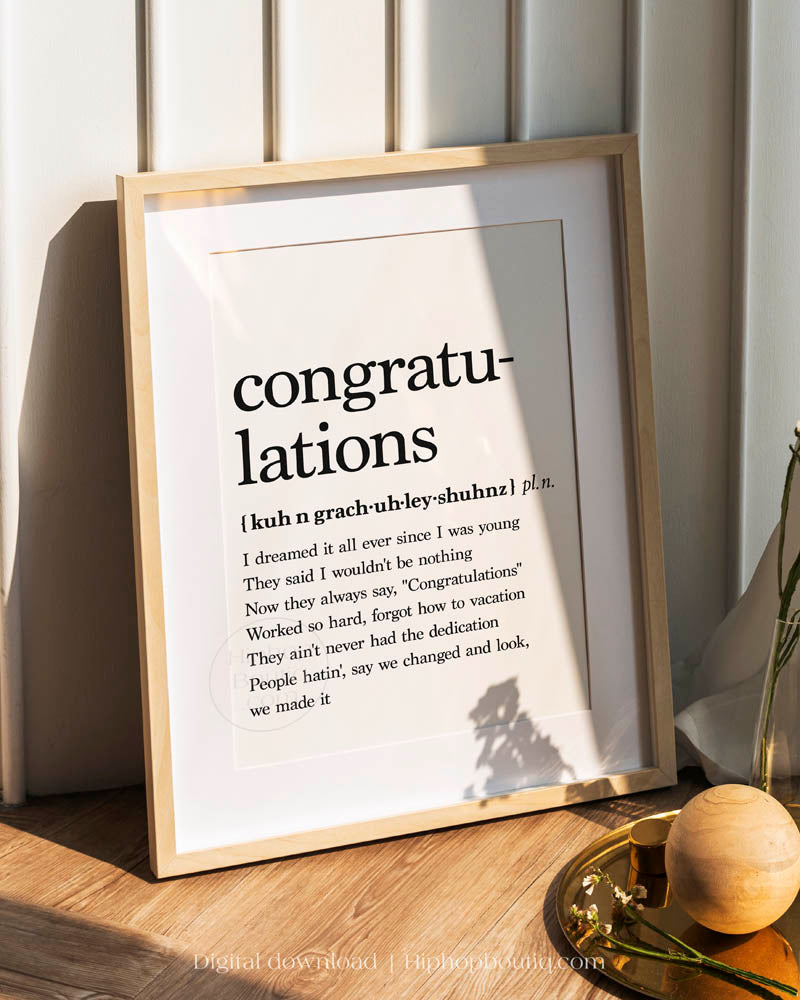 Congratulations Rap Definition Poster