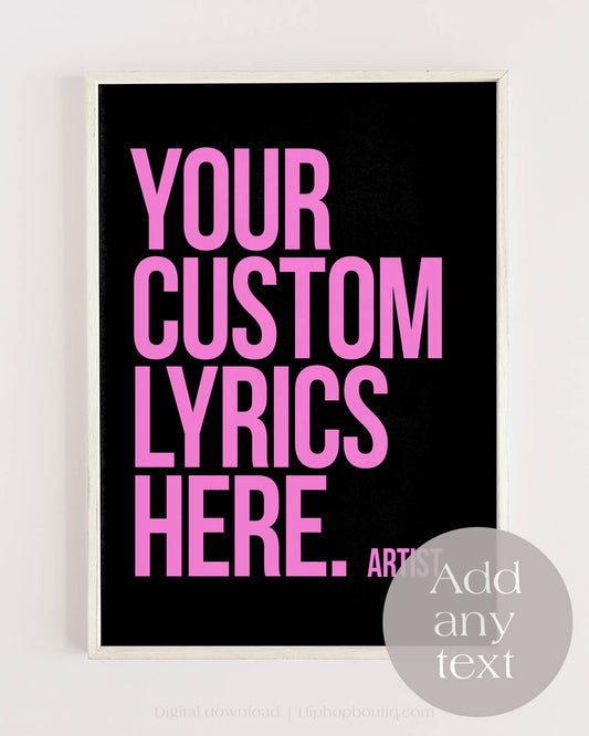 Rap Lyrics Poster With Custom Colors