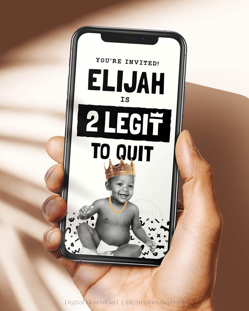 Two Legit to Quit Video Invitation for 2nd Birthday