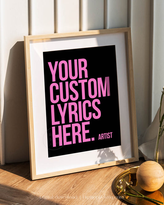 Rap Lyrics Poster With Custom Colors