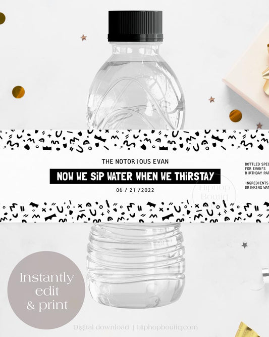 The Big One Birthday Water Bottle Label
