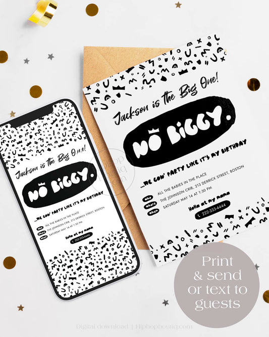 Notorious One Birthday Party Invitation Template
