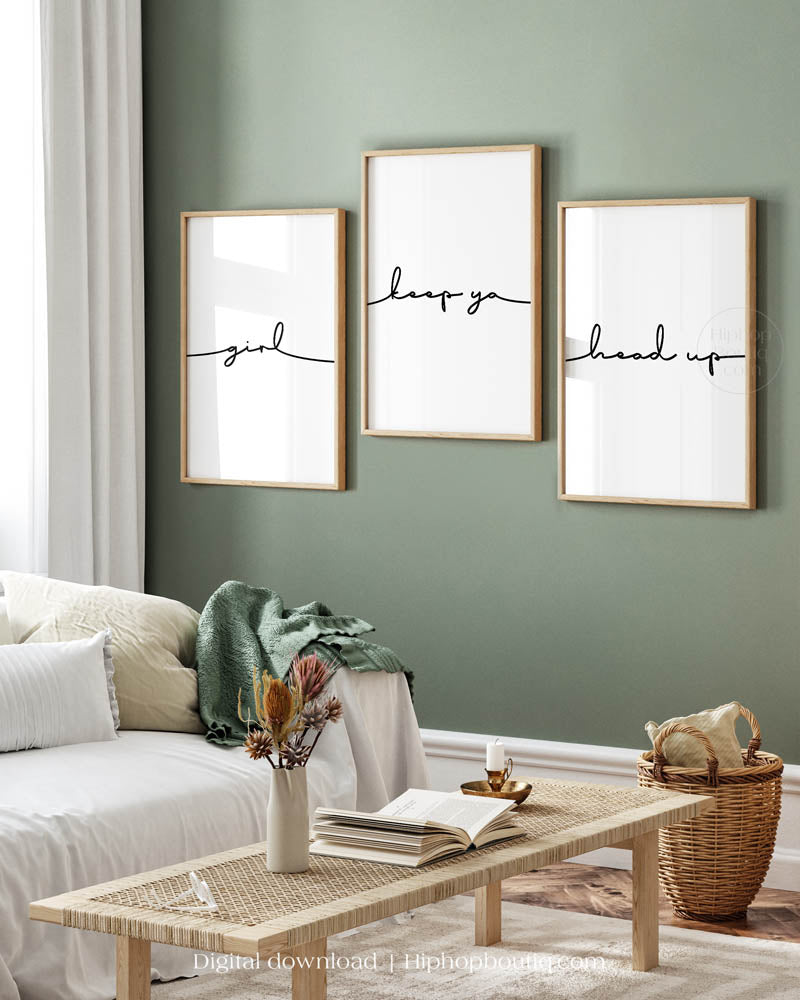 Girl Keep Ya Head Up Wall Art Set