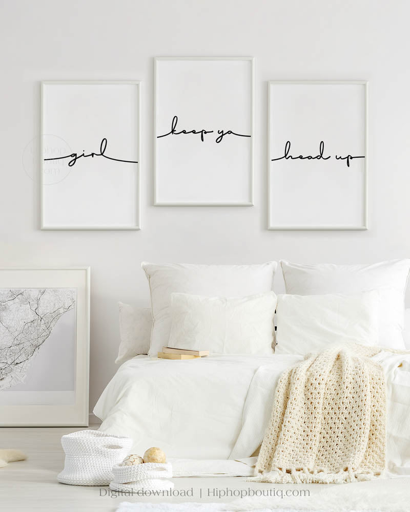 Girl Keep Ya Head Up Wall Art Set