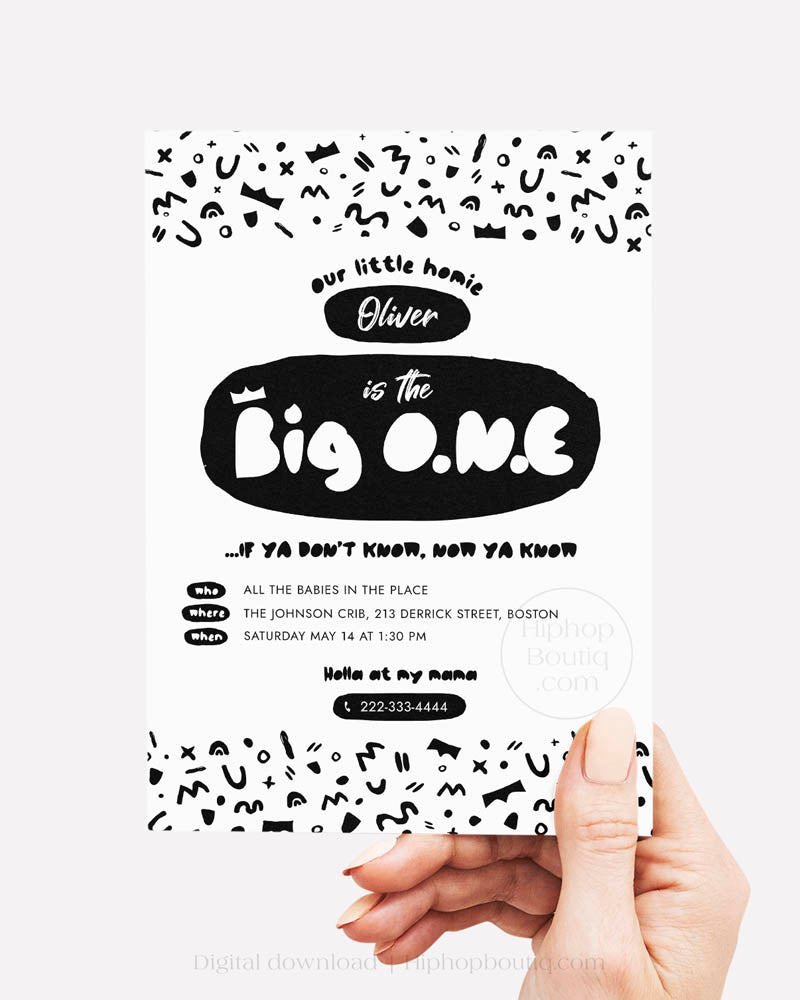 The Big One Hip Hop Birthday Invitation Template