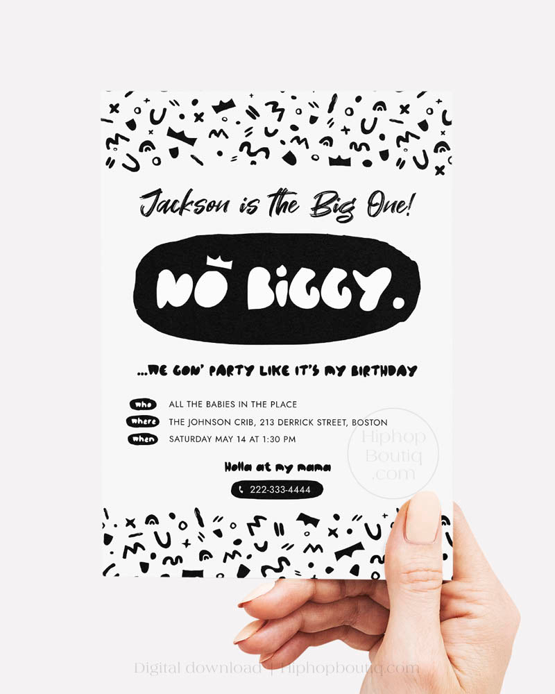 Notorious One Birthday Party Invitation Template