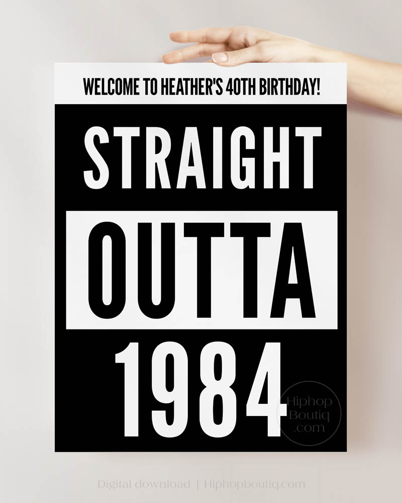 Straight Outta 1984 Welcome Sign