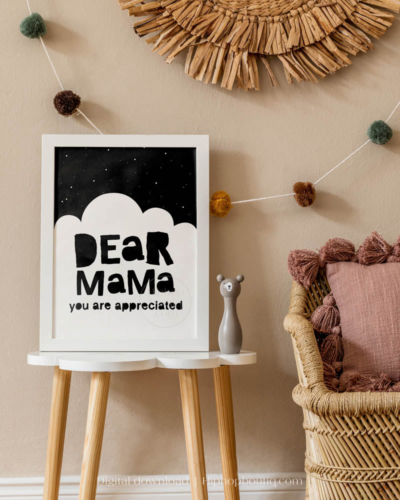 Dear Mama Baby Nursery Wall Decor - HiphopBoutiq