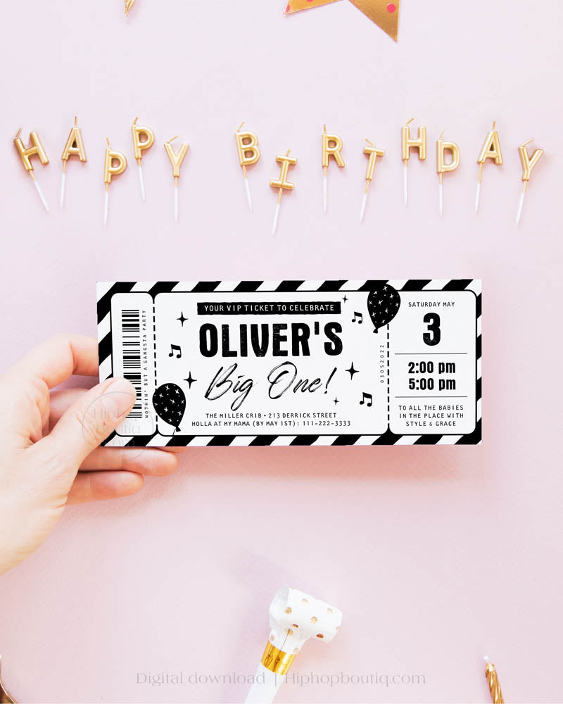 The Notorious Big One Birthday Invitation Ticket