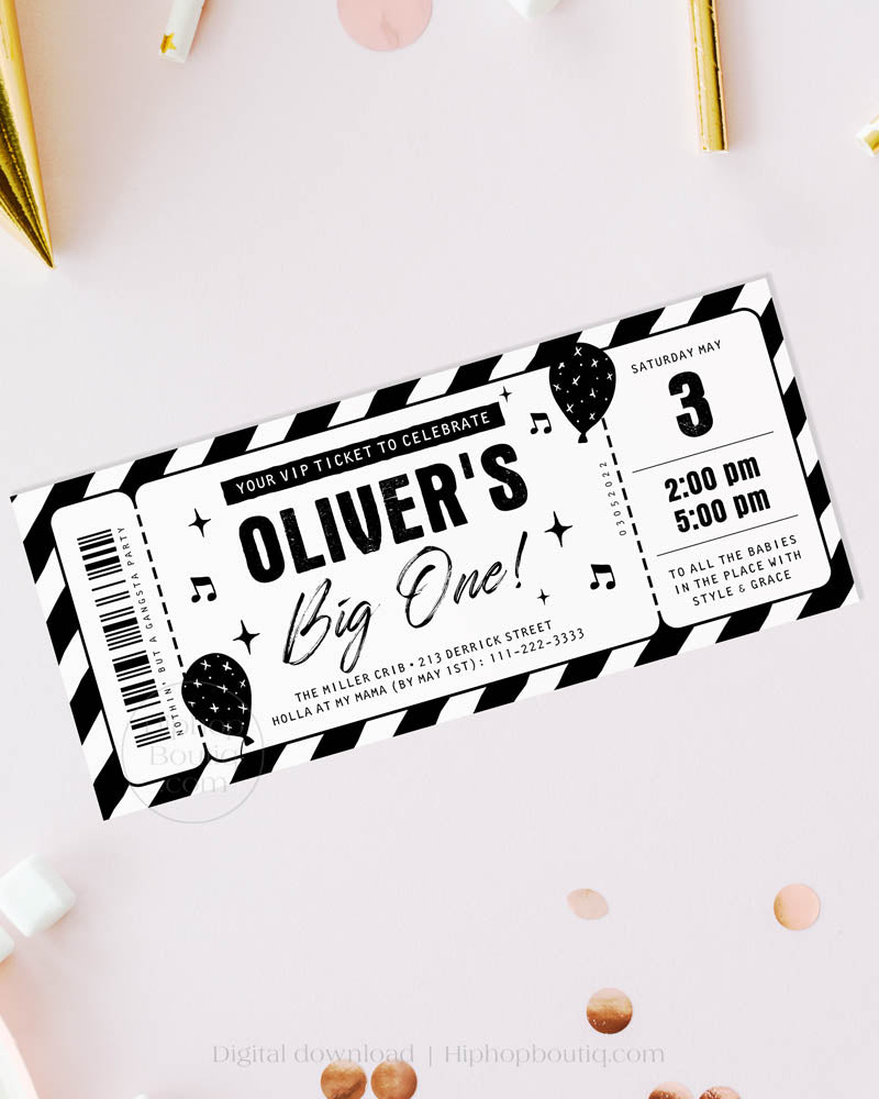 The Notorious Big One Birthday Invitation Ticket