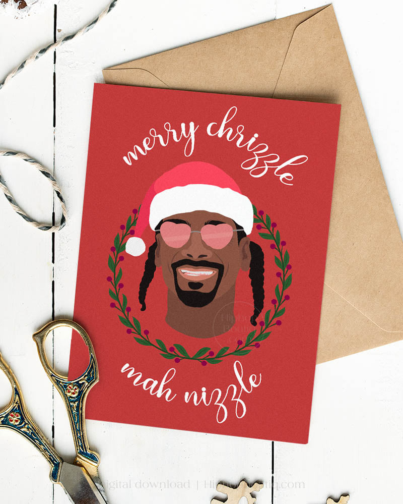 Merry Chrizzle Christmas Card Red