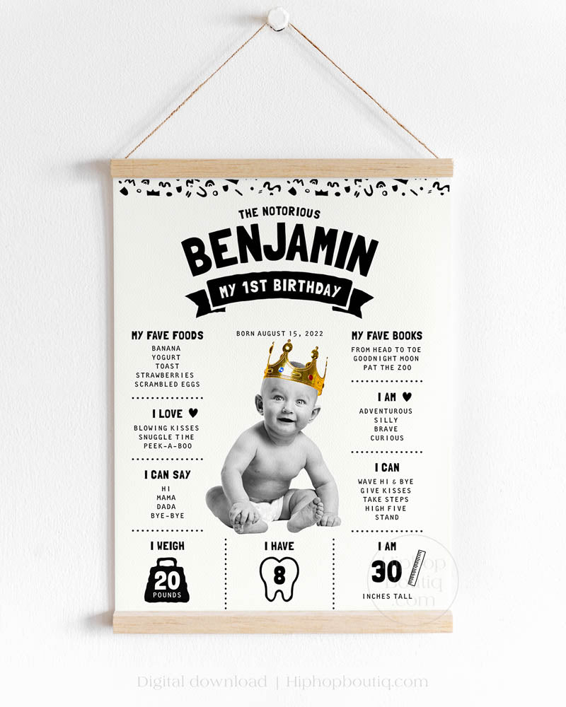 The Notorious One Birthday Milestone Sign