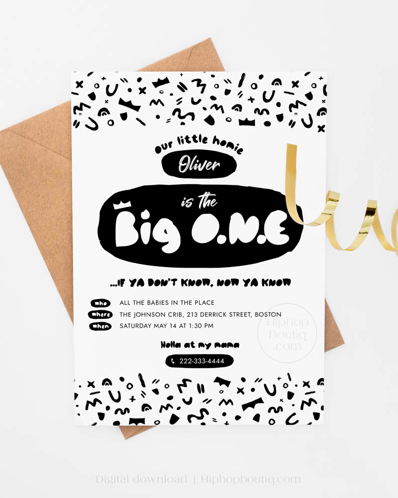 The Big One Hip Hop Birthday Invitation Template