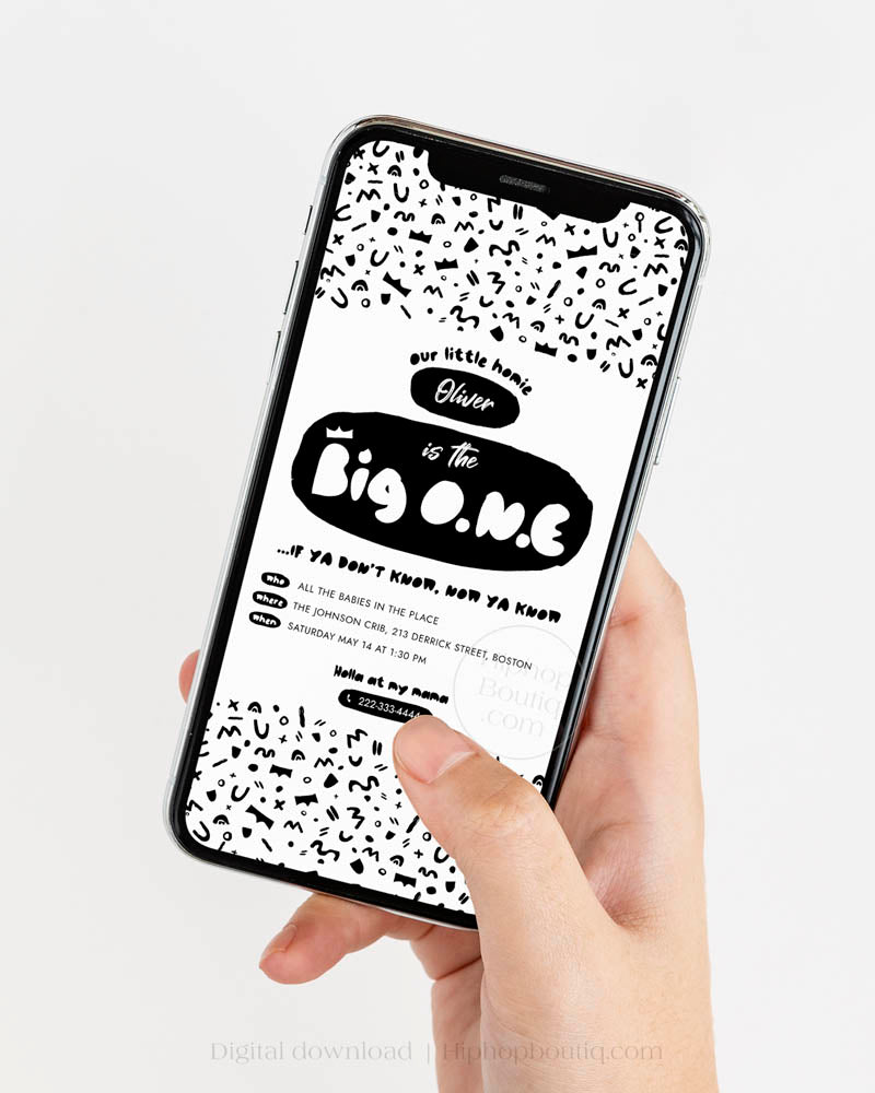 The Big One Hip Hop Birthday Invitation Template