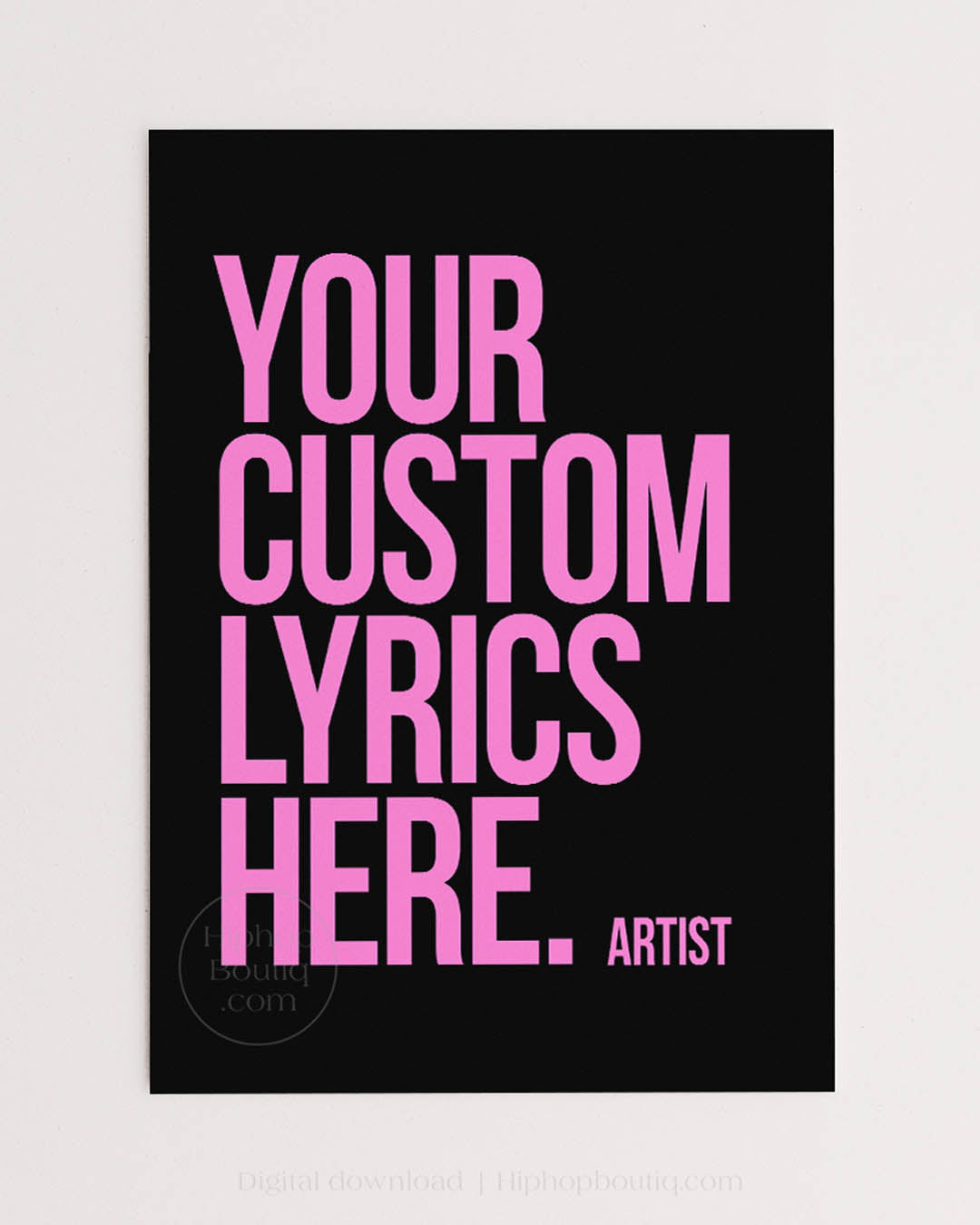 Rap Lyrics Poster With Custom Colors