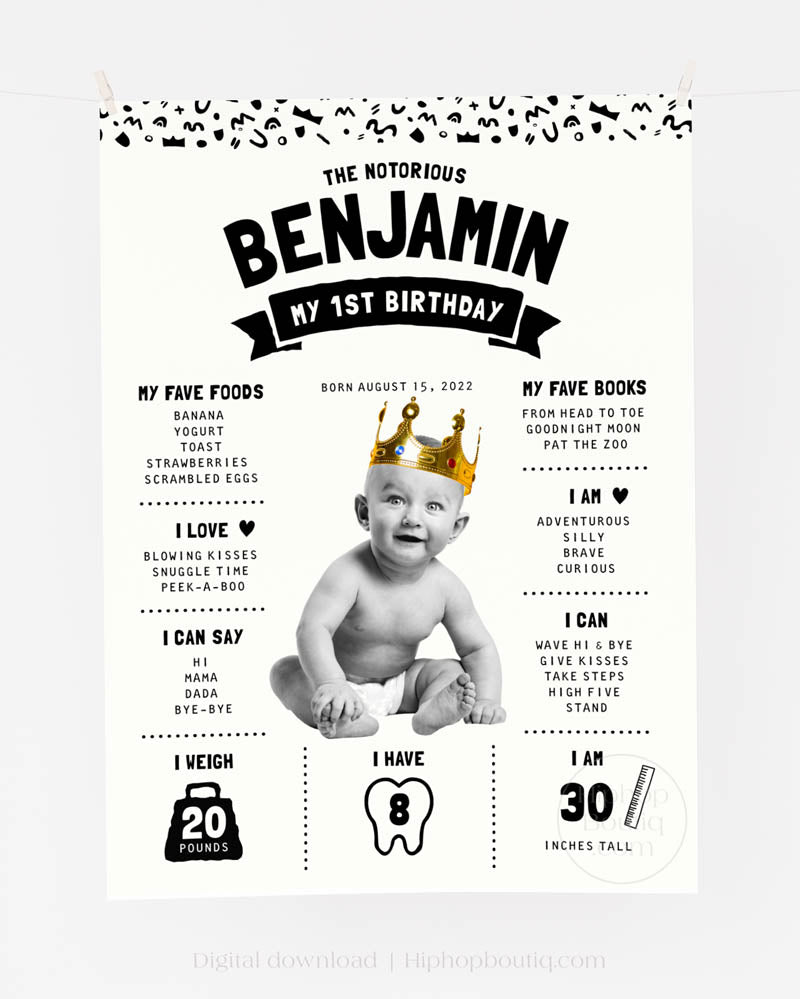 The Notorious One Birthday Milestone Sign