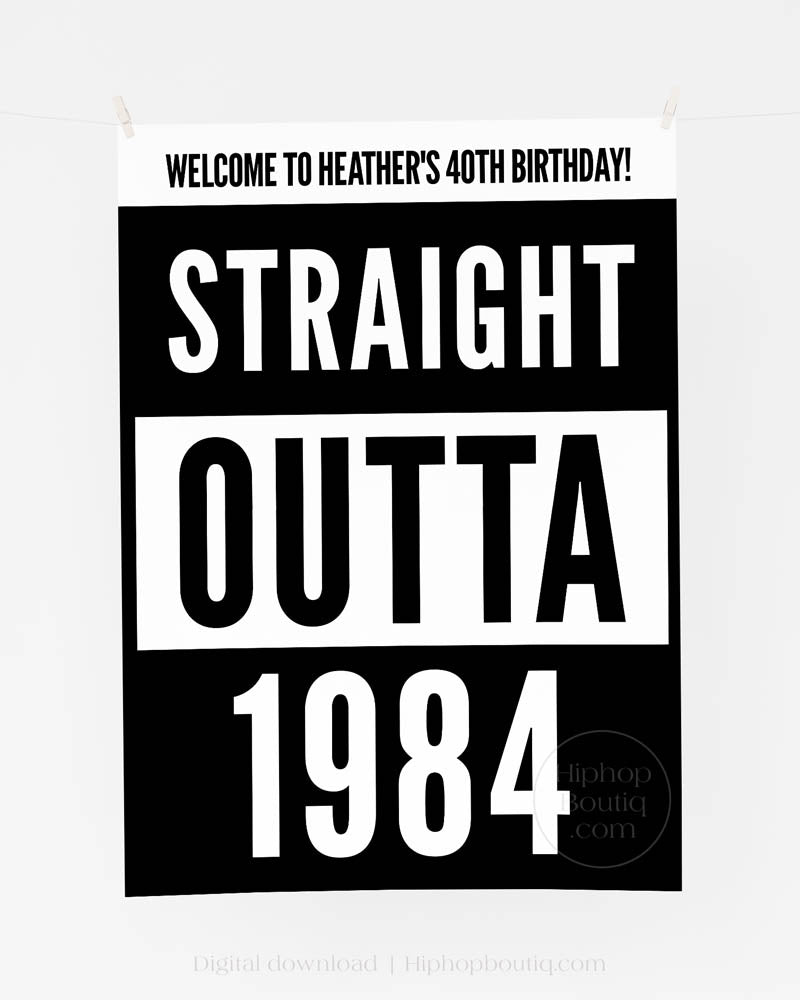 Straight Outta 1984 Welcome Sign