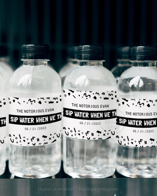 The Big One Birthday Water Bottle Label