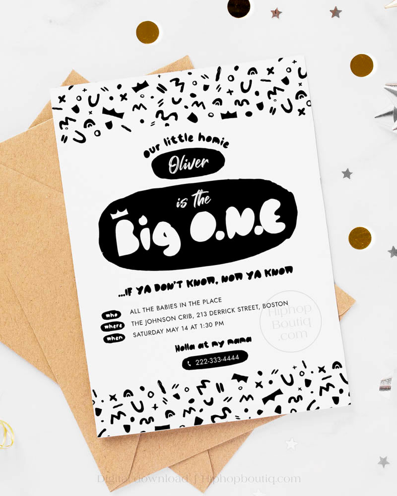 The Big One Hip Hop Birthday Invitation Template