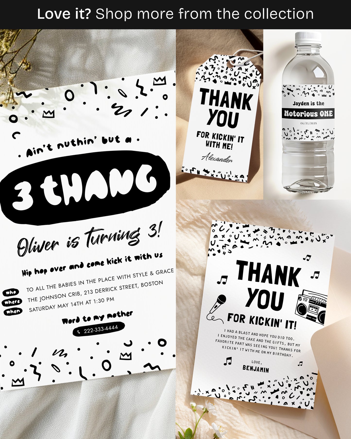 Ain't Nothing But a 3 Thang Party Invite Template