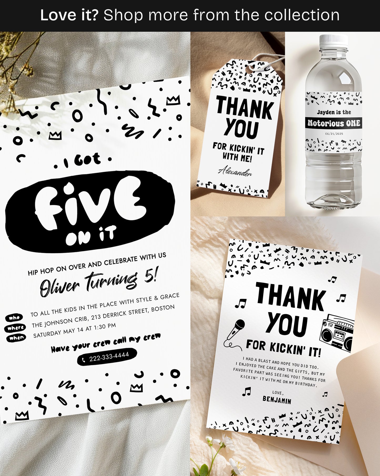 I Got Five On It 5th Birthday Invitation Template