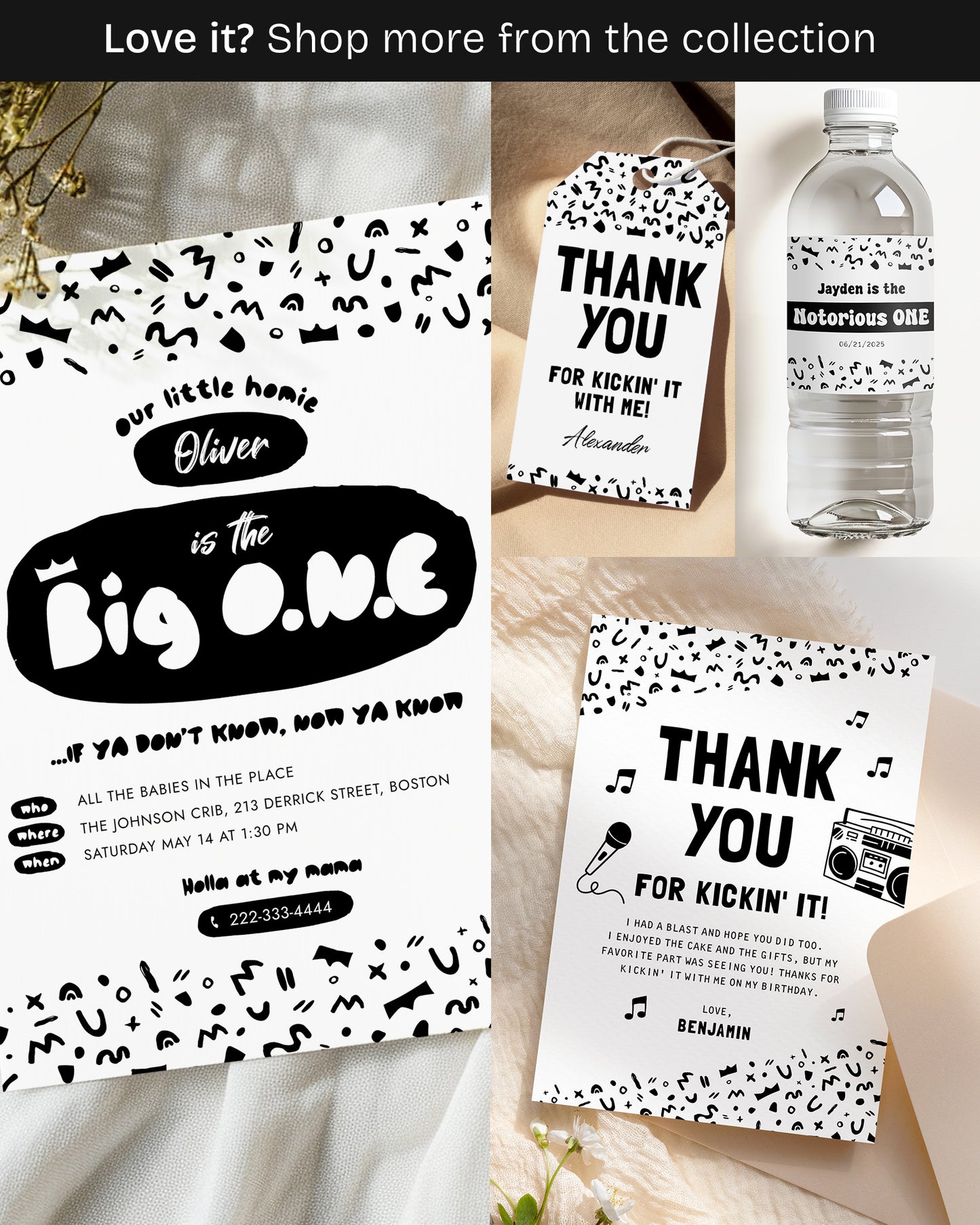The Big One Hip Hop Birthday Invitation Template