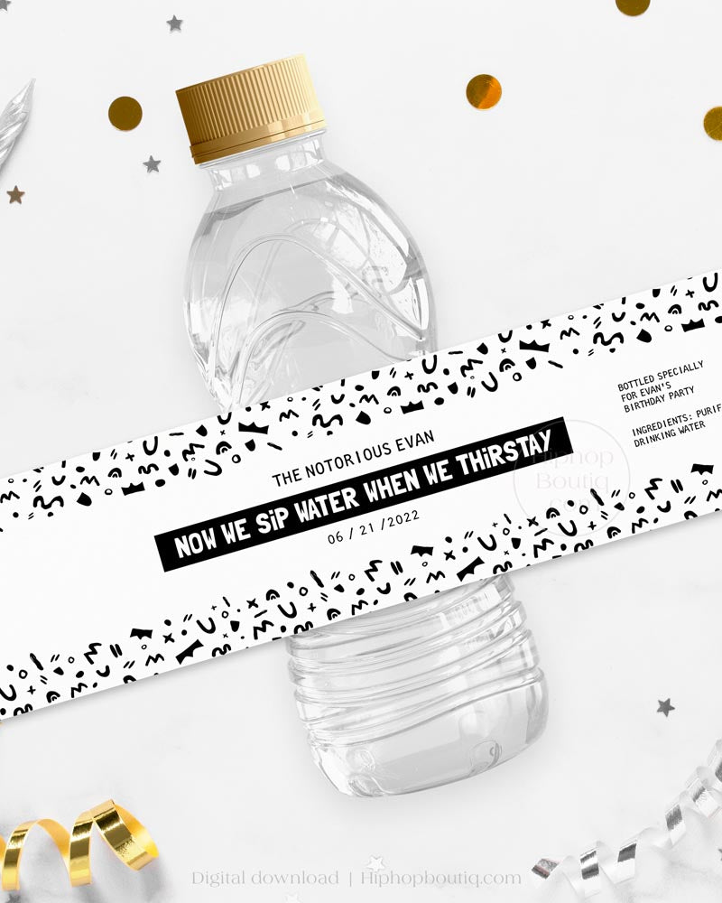 The Big One Birthday Water Bottle Label