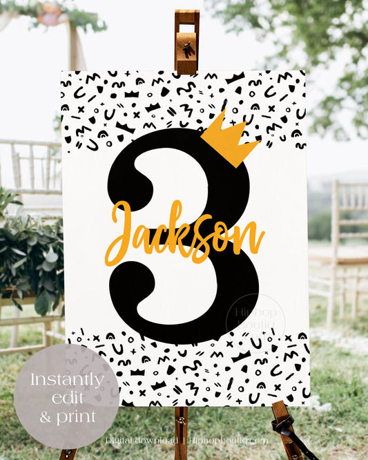 Welcome Sign for 3rd Birthday Party
