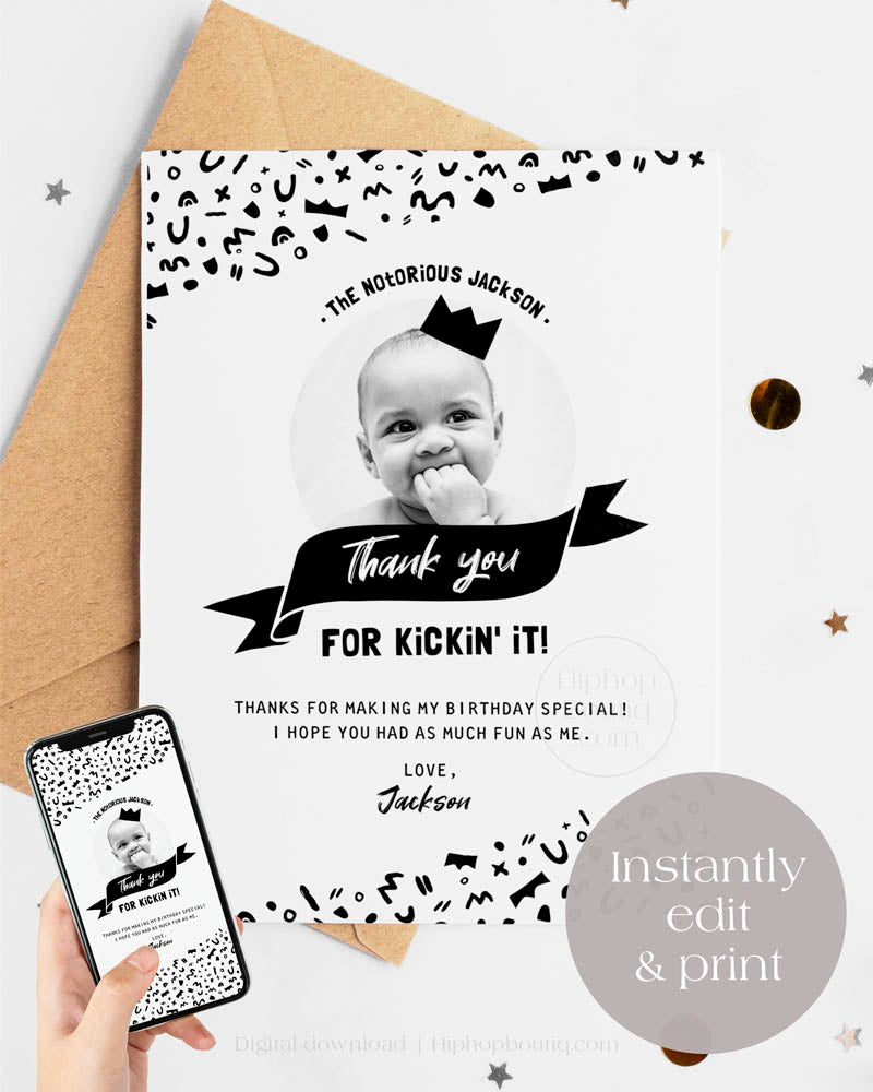 Thank You For Kickin' It Editable Card