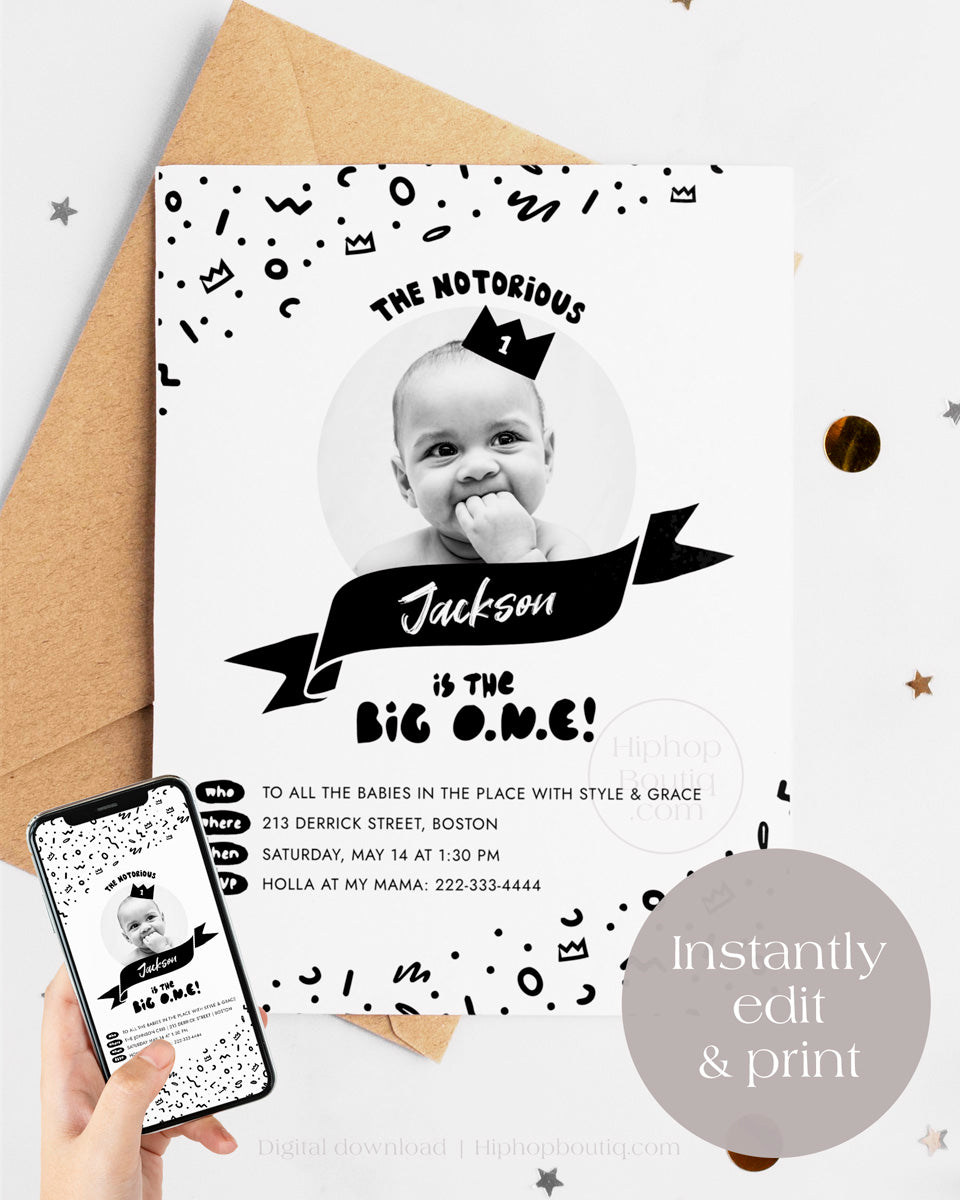 The Big One Notorious Birthday Invite Template
