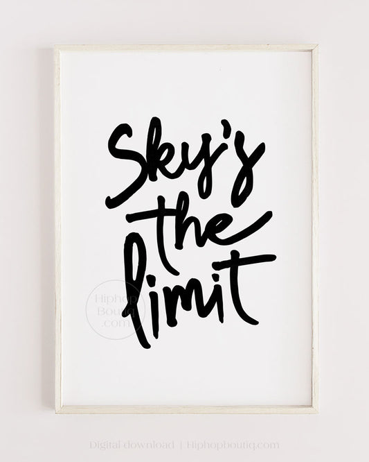 Hip hop themed nursery poster | Sky's the limit | Hip hop nursery decor - HiphopBoutiq