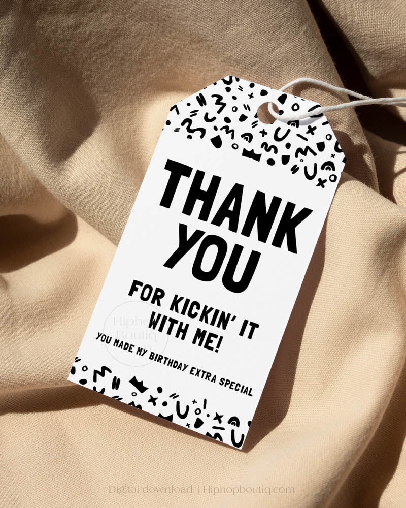 Thank You Gift Tag Hip Hop Themed Birthday