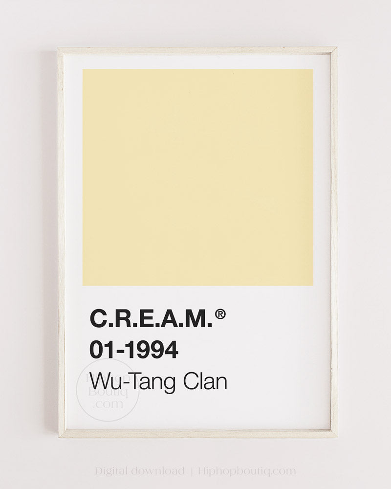 C.r.e.a.m. old school hip hop lyrics wall art | Color chart poster - HiphopBoutiq