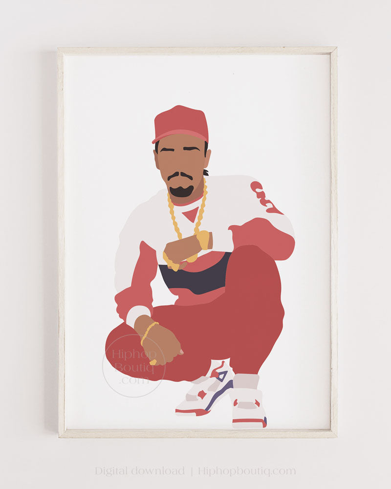 Old school rapper poster | 90s hip hop wall art printable - HiphopBoutiq
