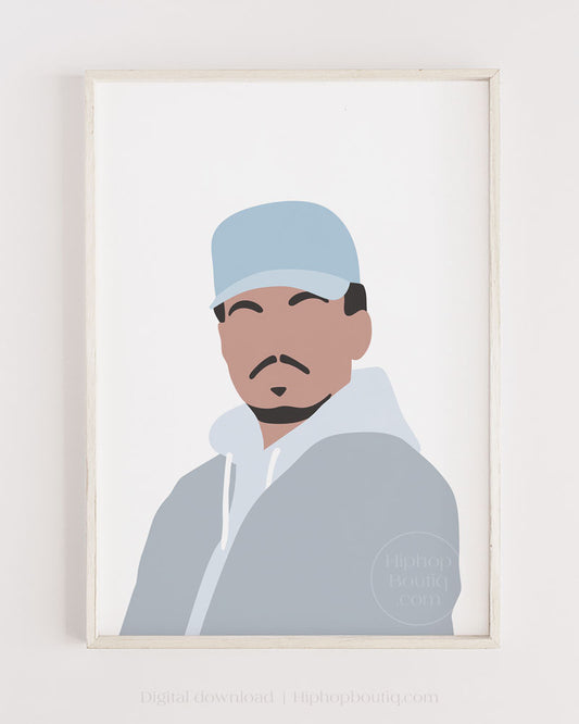 Rapper poster | Hip hop artist portrait printable - HiphopBoutiq