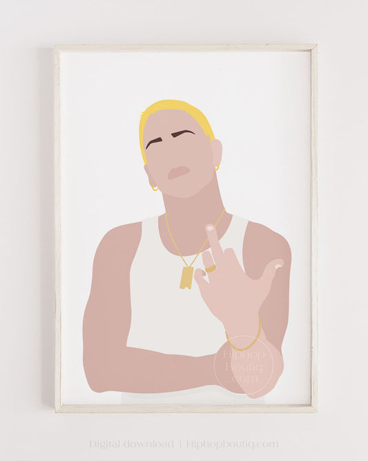 Old school rapper poster | 90s hip hop wall art printable - HiphopBoutiq