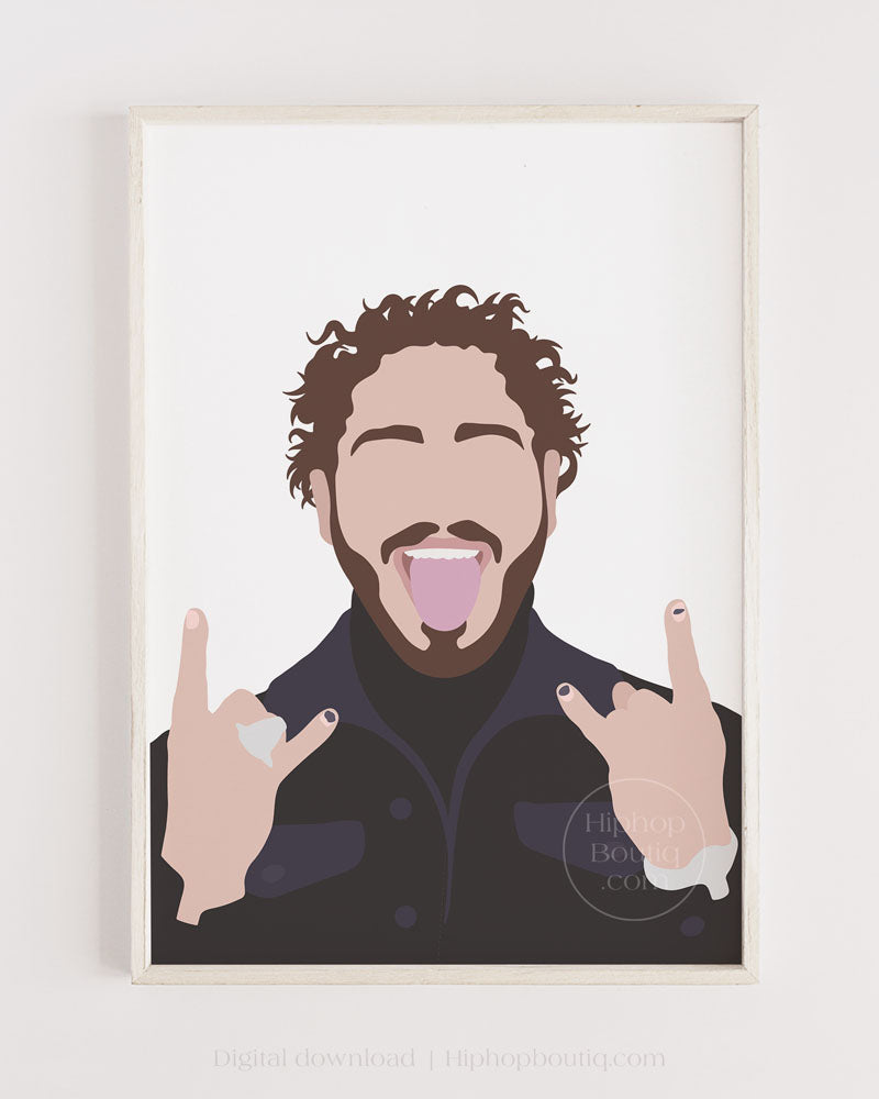 Rapper poster | Hip hop artist portrait printable - HiphopBoutiq