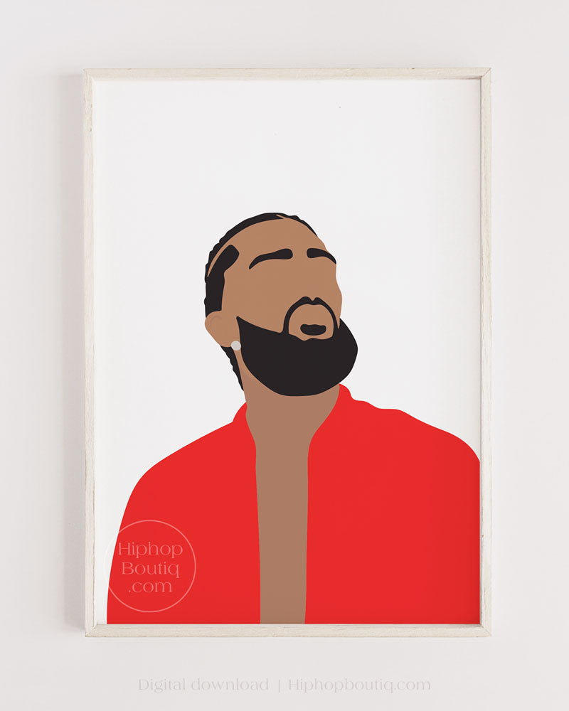 Rapper poster | Hip hop artist wall art | Rapper portrait printable - HiphopBoutiq