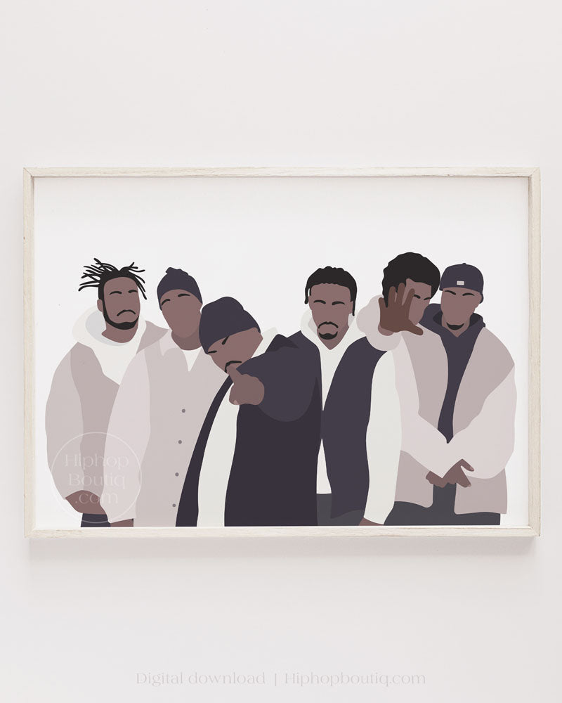 Old school rap group | Rapper poster | 90s hip hop artist wall art