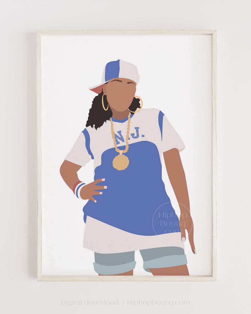 90s female rapper poster | Old school hip hop artist | Rapper wall art - HiphopBoutiq