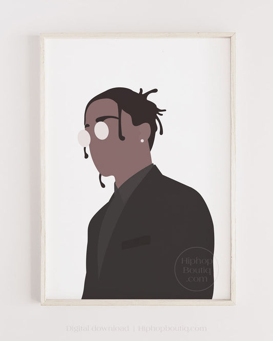 Rapper poster | Hip hop artist portrait printable - HiphopBoutiq