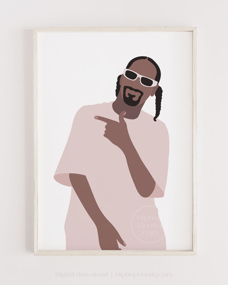 Old school rapper poster | 90s hip hop wall art printable - HiphopBoutiq